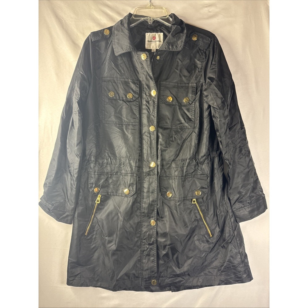 Urban Republic Collection Womens Rain Coat Black Small Nylon‎ Polyester